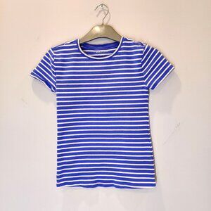 Joe Fresh Organic Cotton Blue Striped Short Sleeve Tee | XS